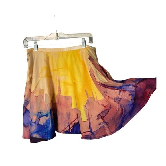RACHEL ROY,  CITY SCAPE A Line, MULTICOLOURED SKIRT POCKETS ( 4/6?) - Picture 2 of 5
